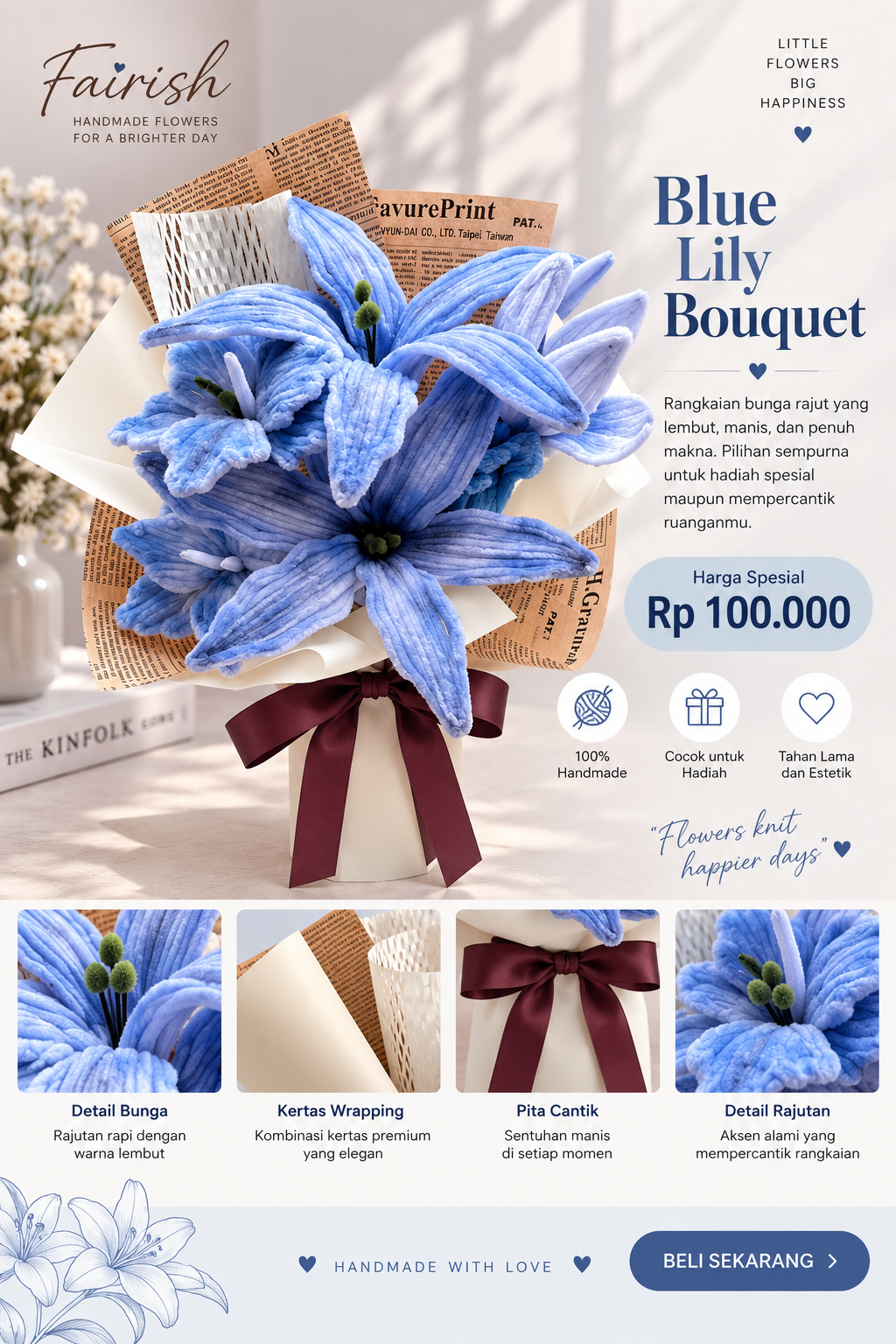 Blue Lily Bouquet